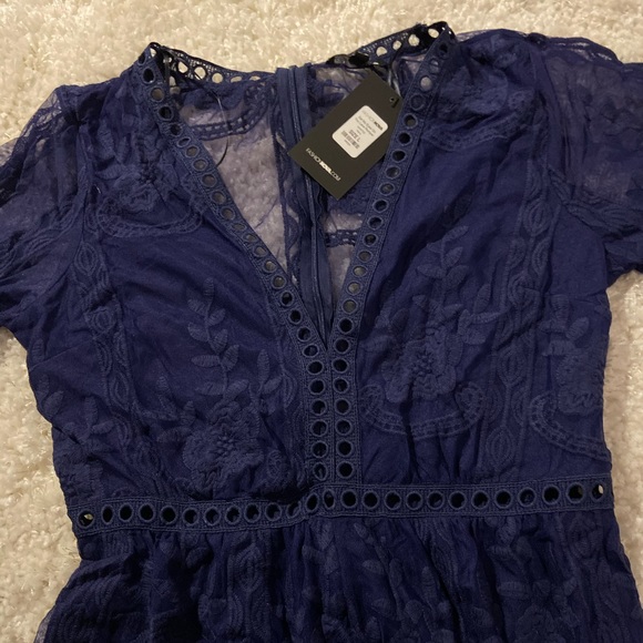 Navy Blue/ Purplish romper - Picture 4 of 5